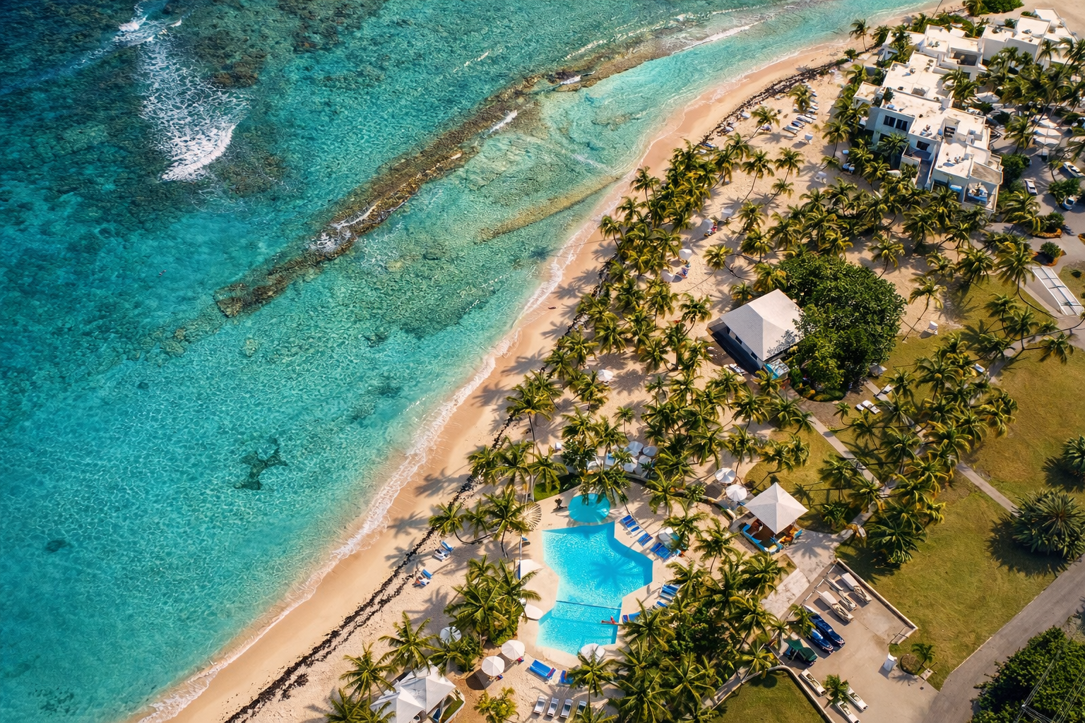 Resort grounds and beach, Palms Resort & Beach